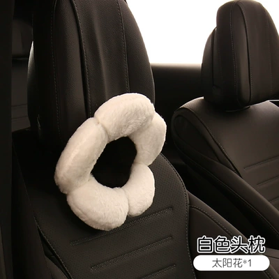 Seat cushion, seat cover — dot seat cover - white-1-flower-headrest