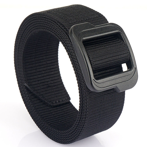 Metal-free security check Japanese buckle work belt, quick-drying outdoor training belt, men's double-layer nylon trouser belt