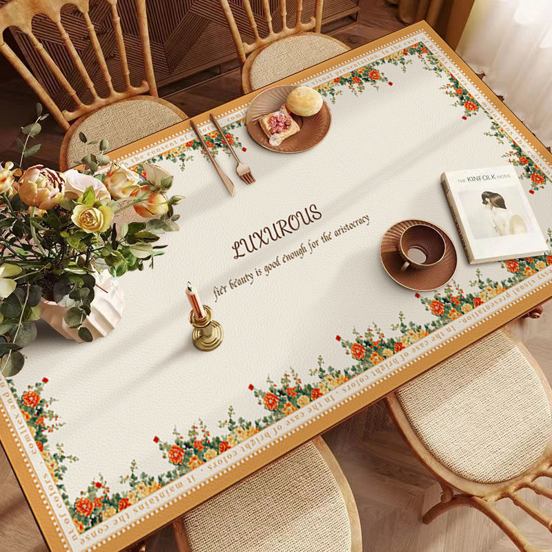 almohadilla de mesa de comedor a prueba de agua a prueba de aceite americana retro almohadilla de mesa de PVC ligera de lujo alta sensación almohadilla de mesa de té aislamiento almohadilla de protección de escritorio