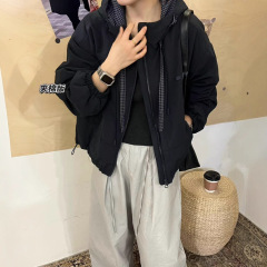 2025秋季冲锋衣女夹棉外套连帽休闲夹克小个子设计感加厚上衣棉服