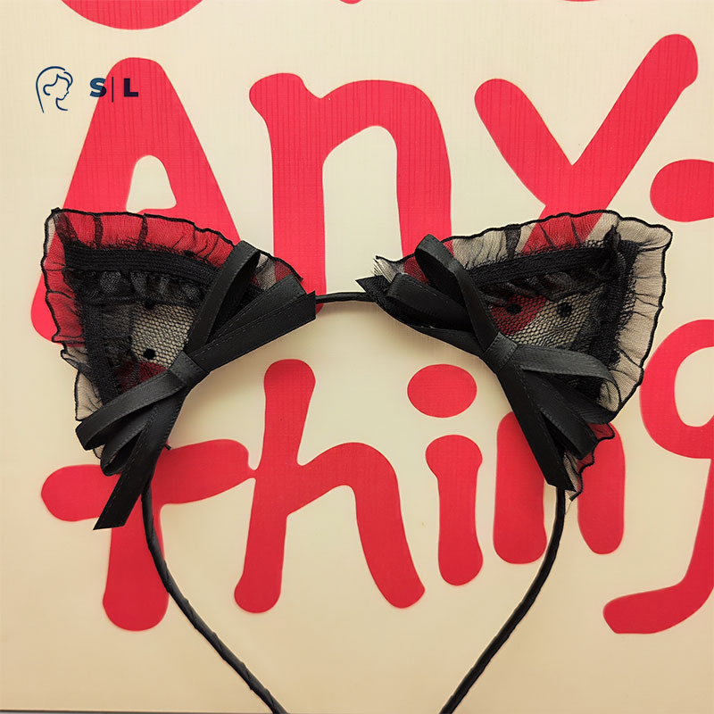 Sexy Lingerie Accessories, Elegant Women's Lace Cat Ear Headband, Sensual Rabbit Ear Hair Accessory, Erotic Product Bowknot Sexy Lingerie Accessories, Elegant Women's Lace Cat Ear Headband, Sensual Rabbit Ear Hair Accessory, Erotic Product Bowknot