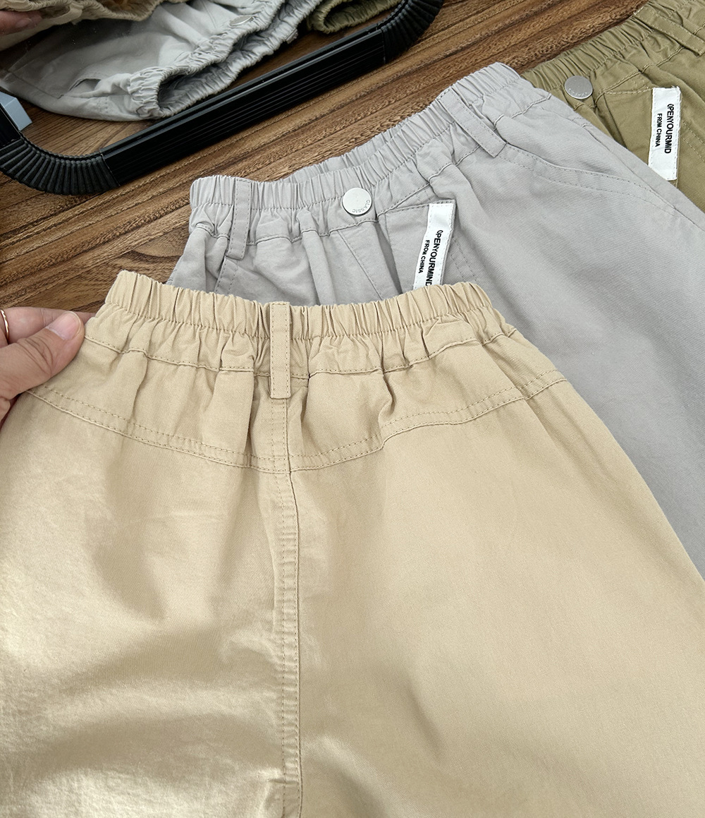 (2개) 어린이 면화 부드러운 캐주얼 바지 반바지 여름 새로운 도착 중형 큰 소년 얇은 통기성 자른 바지