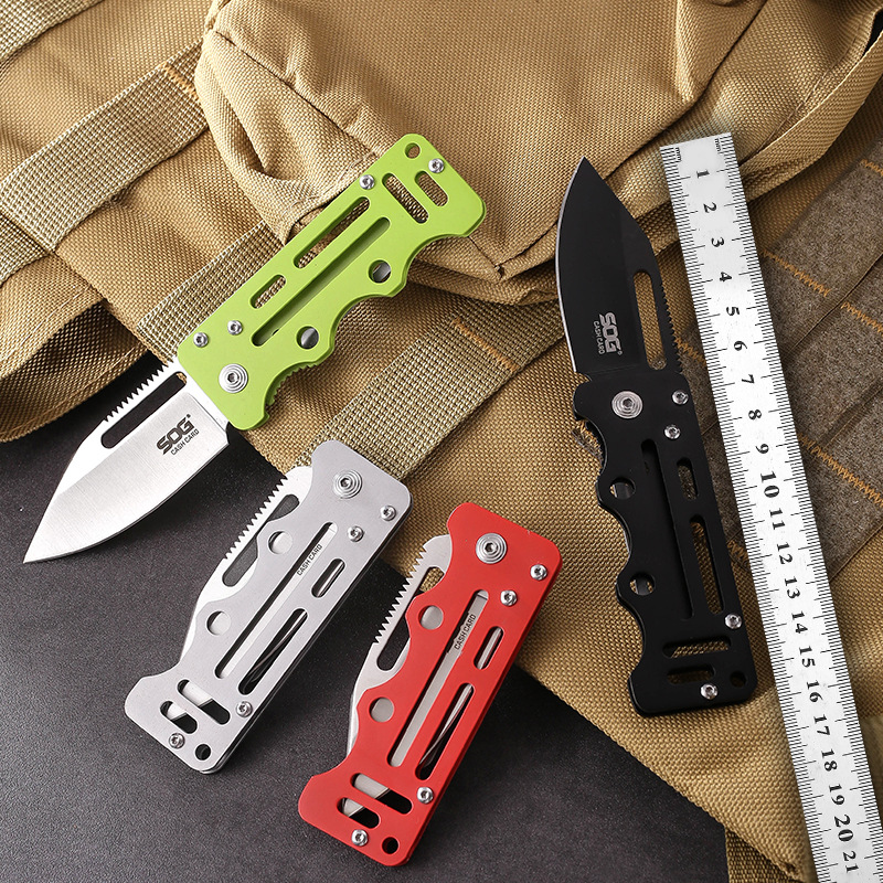 跨境热销SOG索格AC77折叠刀随身便携高硬度口袋刀迷你钥匙扣折刀