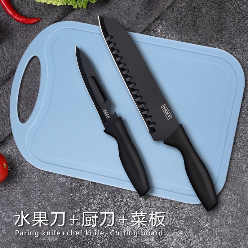 Cuchillo de corte de verduras de acero inoxidable 2 en 1 cuchillo de frutas tablero de corte set dormitorio cocina ligera cortar verduras al por mayor