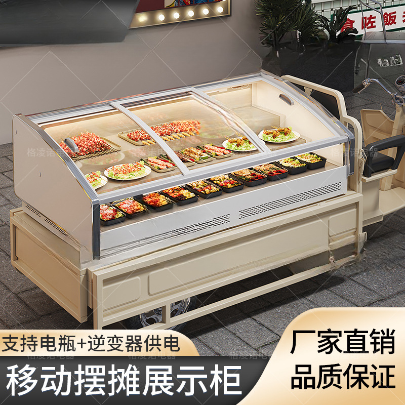 摆摊冷藏展示柜炸串三轮车移动冰箱冷柜冰柜专用烧烤商用保鲜柜