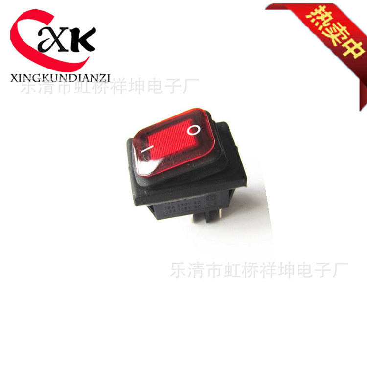 XK 供应KCD4 连体防水船型开关红盖  4脚 翘板开关
