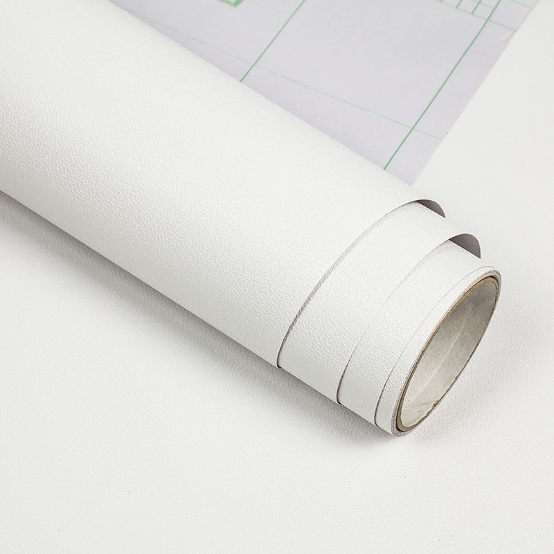 Self-Adhesive PVC Wallpaper, Imitation Linen Pattern, Waterproof & Moisture-Proof, Various Widths