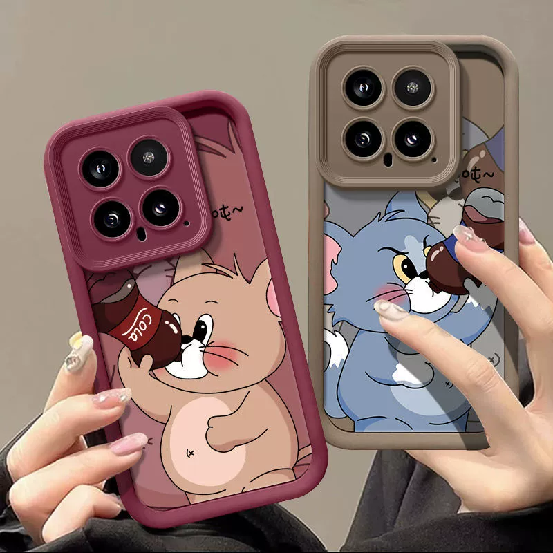 Совместимый чехол для телефона Xiaomi Mi 14 Redmi K70Pro, милый Том и Джери, силиконовый