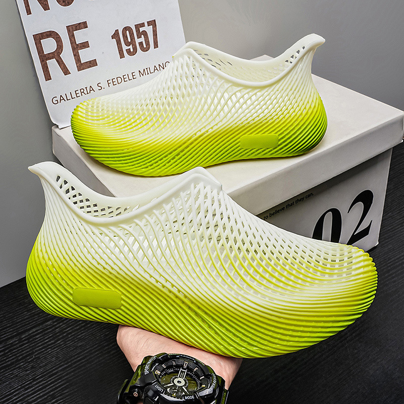 2026 nuevos zapatos impresos en 3D, zapatos de agujero huecos, zapatos de moda al aire libre para hombres, zapatos de moda