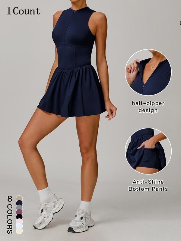 S 46694 Outdoor Running A-Line Skirt Dress, faux two-piece dress