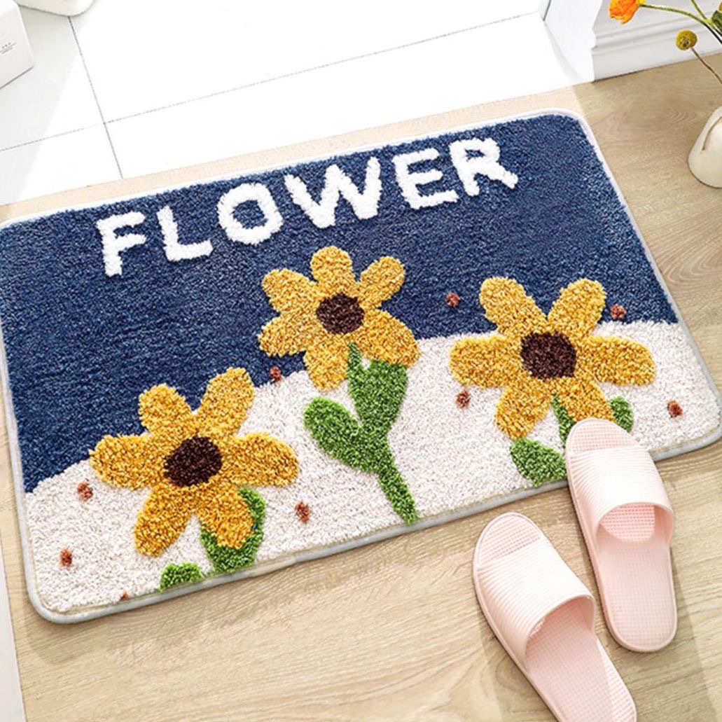 浴室用保温フリース滑り止めマット 厚手漫画柄バスマット足元マット 即納吸水フリースカーペット