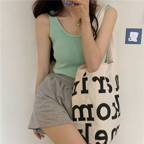 Small suspender design outer vest for women 2024 summer bottoming short knitted inner top with temperament for women trendy