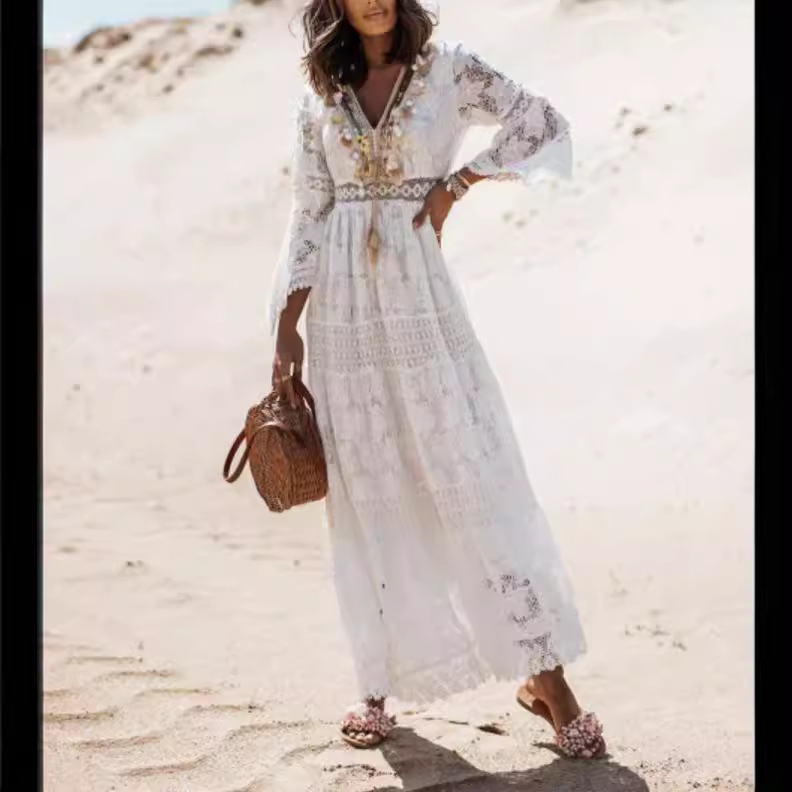 summer beach dress with sleeves SAL12/Buy 1 get 1, Summer dress ,Beach dress, Vacation dress,Holiday dress,Beach cover up, loose fit long dress