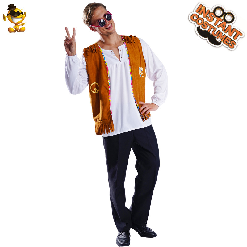 Gran masculino hippie traje etapa rendimiento traje Cosplay traje de la mascarada fiesta ropa juego de rol image 7