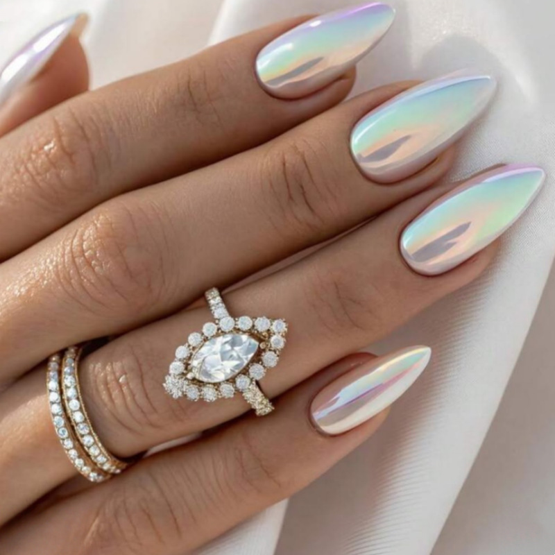 24 Pieces of Colorful Uv-Coated Fashionable Press-On Nails, Full Coverage Nail Stickers in the Same Style as on Instagram