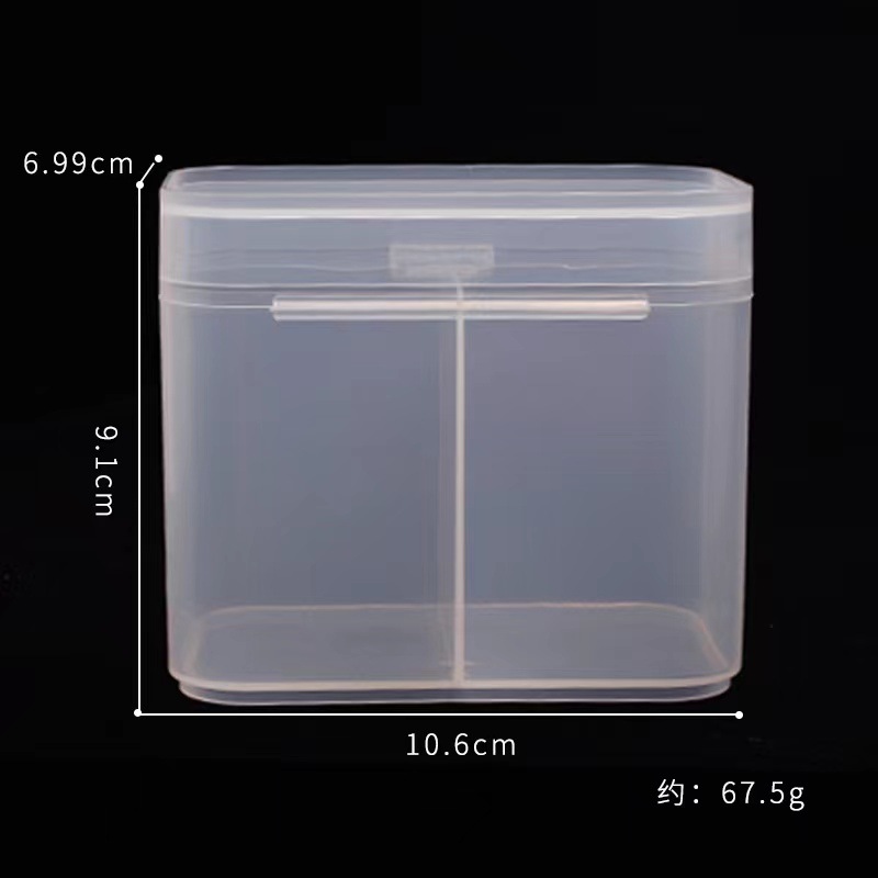 Caja de almacenamiento de toalla de uñas japonesa, caja de almacenamiento de hoja de algodón de lavado de uñas, tubo de almacenamiento de toalla de limpieza de doble rejilla independiente, caja de almacenamiento de hisopo de algodón