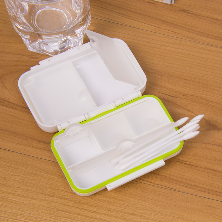 硅胶密封6格防潮药盒翻盖礼赠品保健品收纳盒便携收纳盒