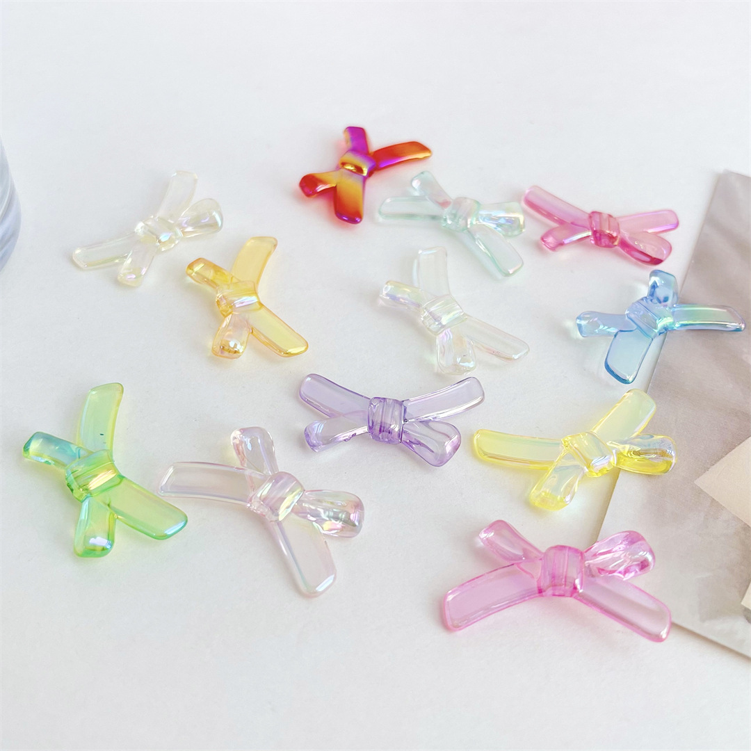 Acrylic transparent hair accessory with bow handmade