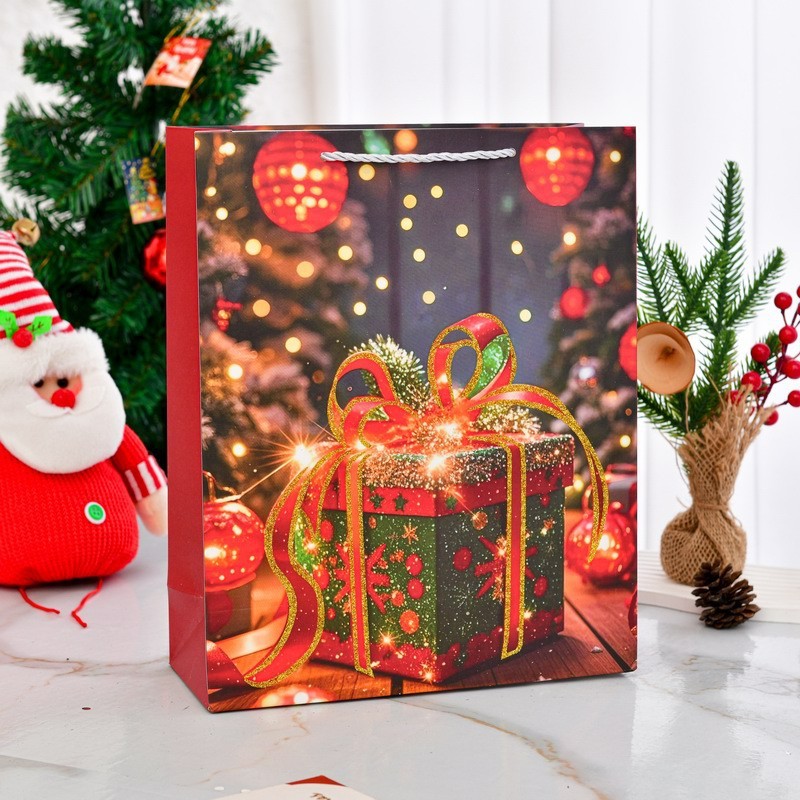 外国貿易クリスマスシリーズポータブル紙袋カラフルなパウダーギフトバッグ新年ハイエンドギフト包装ギフトバッグ|undefined
