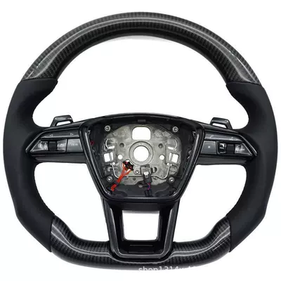 Premium Carbon Fiber Performance Steering Wheel Suitable for Audi A4 A7 B9 R8 Rs Rs3 S3 S4 S5 (Steering wheel) - black-1