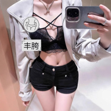 自带丰胯垫牛仔短裤女春夏季新款辣妹修身提臀黑色紧身包臀热裤潮