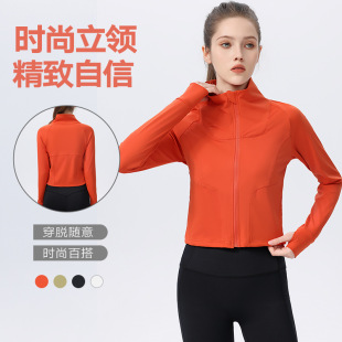 Spring and Autumn Yoga Clothes Coat Women's Fitness Long-Sleeved Running Slim-Fit Hooded Sports Top Zipper Quick-Dry Clothes