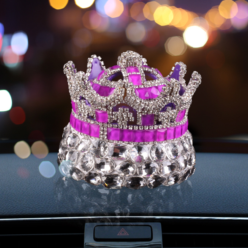 Diamond Crown Car Perfume Sleeve Accessories for Women Accessories for Cars Fragrance Glass Fresh