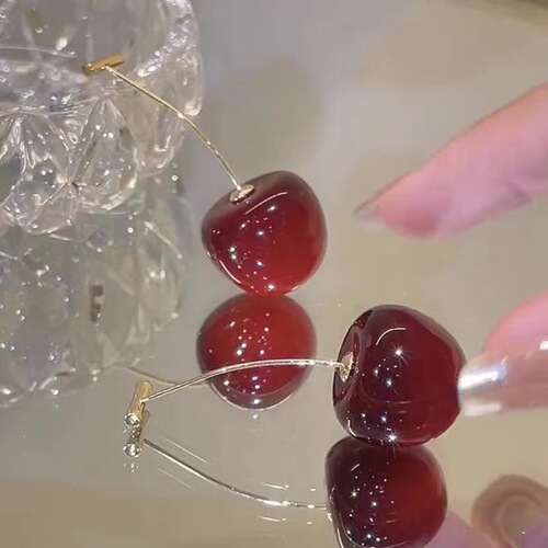 Sweet Red Cherry Earrings for Women - Autumn/Winter Edition - Cool Style, Minimalist Earring Design -  New Trend Earrings