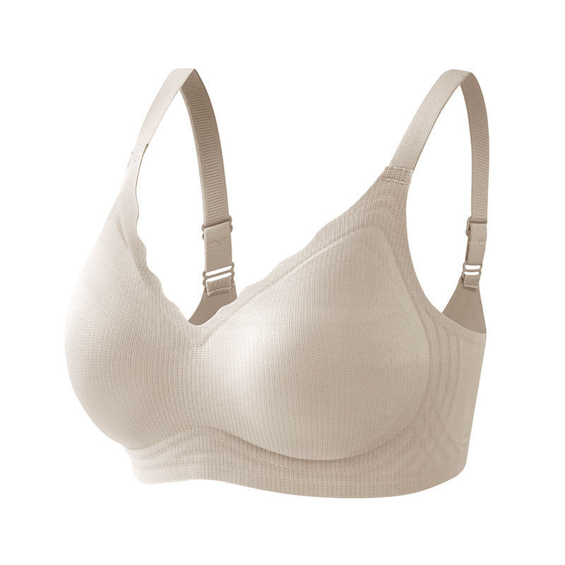 Verano transpirable correa de hombro de jalea ropa interior damas sin anillo de acero sujetador se reúnen en la parte superior de la caída de la copa fija sujetador