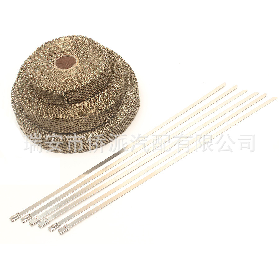 Motorcycle Exhaust Pipe Anti-Scalding Cloth, Universal Exhaust Tube Banana Cloth, Anti-Burn, High Temperature Resistant, Heat Insulation, Stainless Steel Tie