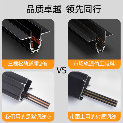 Sankesong full spectrum magnetic track light without main light embedded home living room smart surface mounted spotlight magnetic light