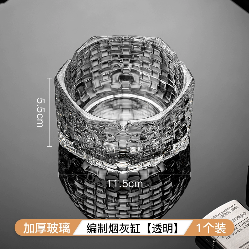 Big glass ashtray for commercial use for office, light luxury style