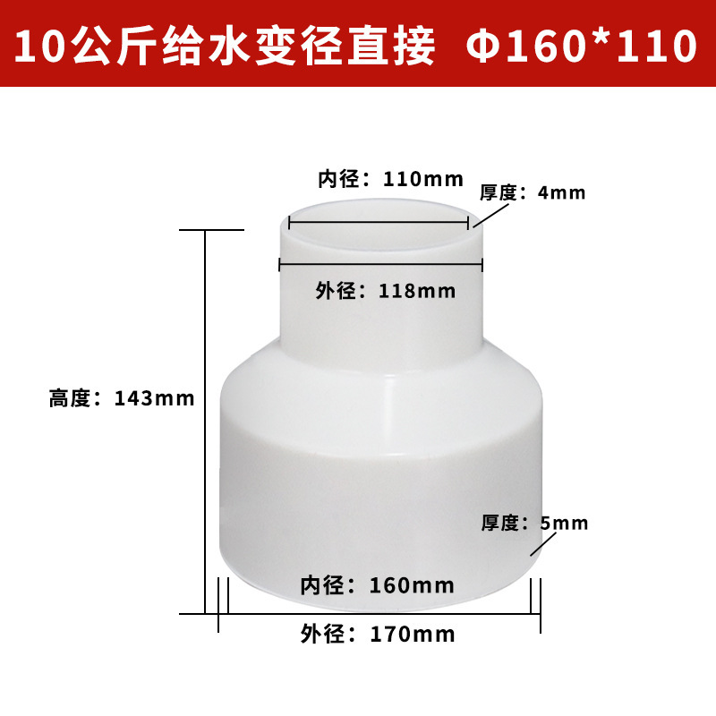 Pvc給水変径直接サイズ20 25 32 40 50給水変径部品異径直接継手|undefined
