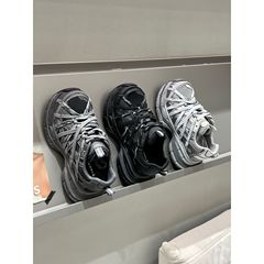巴黎蜘蛛网绑带大头老爹鞋女2025秋季新款设计复古厚底休闲运动鞋