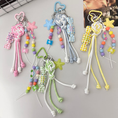 miu オリジナルブロガーと同じスタイルのニッチなパーソナライズされた車のキーホルダーバッグペンダントインカップル織りストラップバッグペンダント