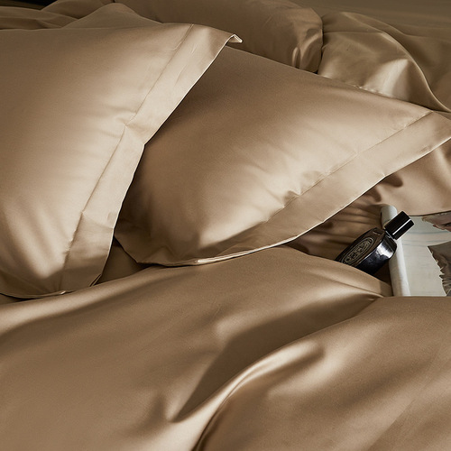 Class A high-end 100S long-staple cotton four-piece set, light luxury, pure cotton, double-piece solid color simple quilt cover B&B ins