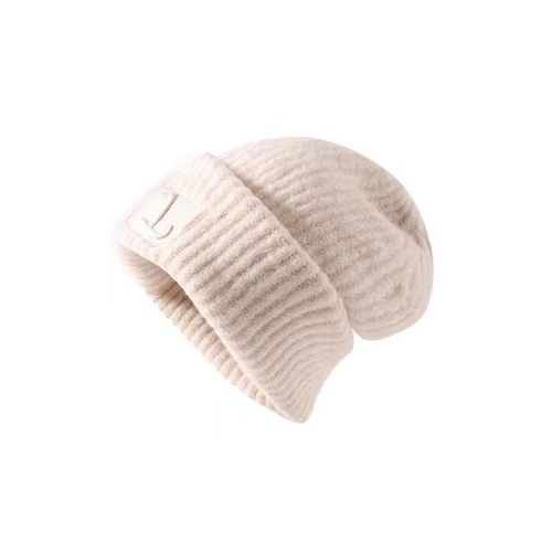 Knitted winter hat for women, large head size, loose fit, face showing, warm and thick, knitted cold hat with ear protection, fluffy yarn hat