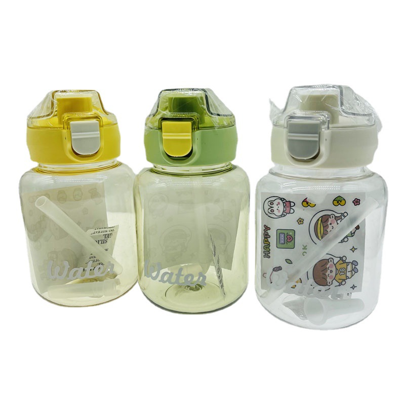 Chengfeng gran vientre taza 650ml hervidor portátil niñas deportes paja estudiante red de plástico rojo agua