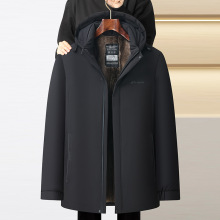 中年男士冬季加厚保暖立领羽绒棉服男士猫纹黄金貂棉衣外套男