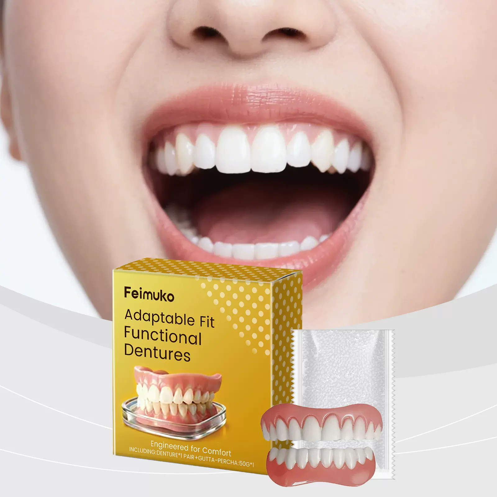 假牙修饰套装 提升笑容美观度舒适材质假牙贴合修饰牙缝牙胶