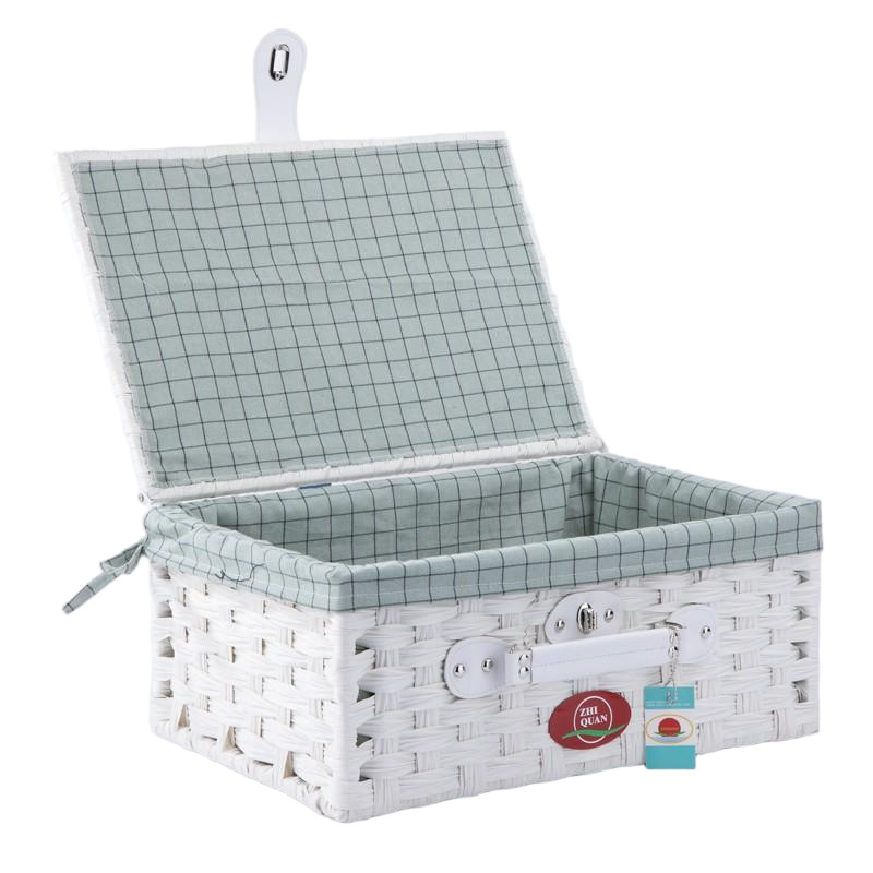 plástico trenzado imitación de caña trenzada a mano mesa bocadillos cosméticos almacenamiento de artículos cesta de picnic almacenamiento cesta de regalos