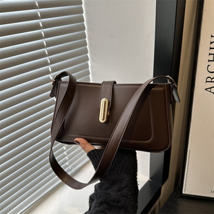 Solid Color Minimalist Small Square Bag 2025 Distinctive All-match Commuter Crossbody Bag Fashionable Niche Lock Buckle Shoulder Bag