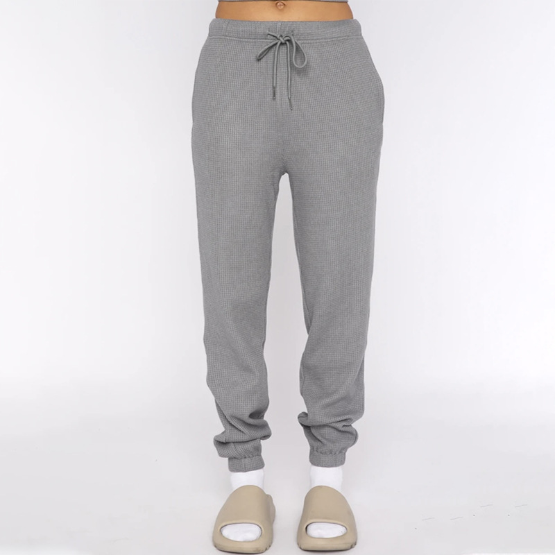 Spring Summer Solid Color Waffle round Neck Short Sleeve Women Clothing Casual Trousers Sets 65 Spring Summer Solid Color Waffle round Neck Short Sleeve Women Clothing Casual Trousers Sets