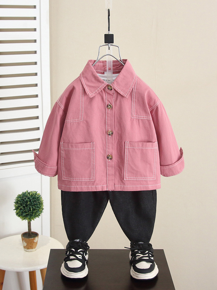 6241 Chaqueta delgada para niños Otoño 2025 Primavera y otoño Nuevo estilo para niños Chaqueta de estilo occidental Cárdigan Camisa para bebé Tendencia