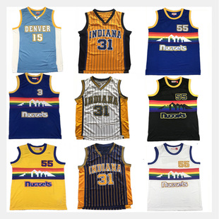 Cross-Border Jersey Nuggets 3 Iverson 15 Anthony 55 Pacers 31# Miller Vintage Embroidered Basketball Vest