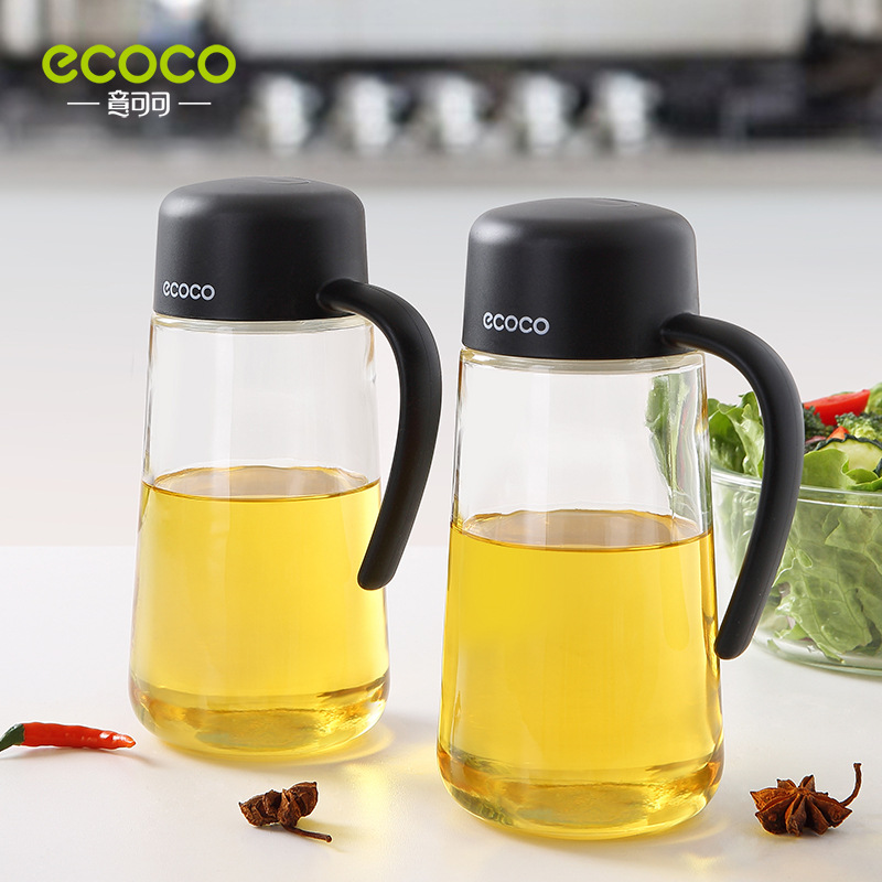 Automatic opening and closing oil pot, leak-proof glass oil bottle, oil tank, vinegar soy sauce bottle, kitchen supplies, household large-capacity oil bottle