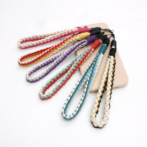 Cross-border Amazon hand-woven mobile phone chain Hand-woven finished product INS pastoral style personalized niche mobile phone lanyard