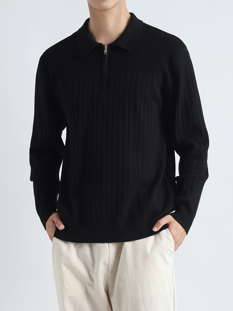 Primavera y otoño T-shirt a rayas de manga larga hombre polo alto sentido de negocios casual suéter Paul jersey hombre