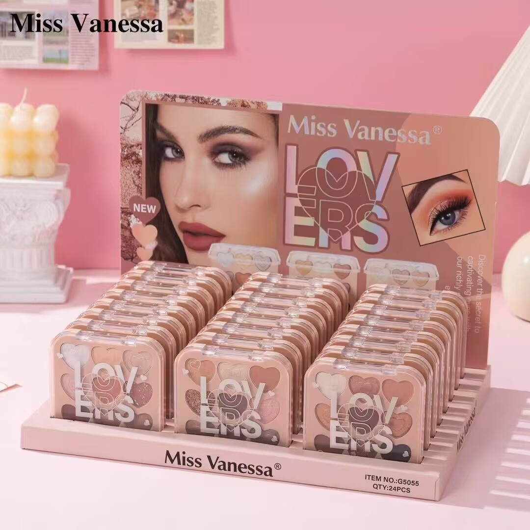 跨境Miss Vanessa多色超闪眼影盘防水提亮眼影亮片不易脱妆爆款新