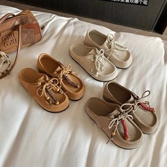 牛皮版~真皮内增高3cm外穿不累脚厚底休闲女鞋勃肯拖鞋女袋鼠鞋